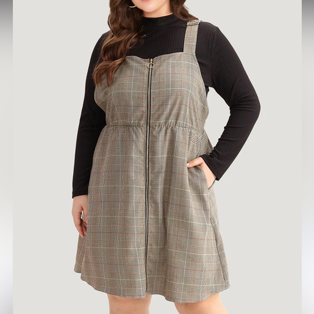BloomChic Plaid Mini Dress with Zip Front Plus Size 2X